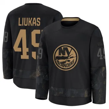 Black Men's Eetu Liukas Premium New York Islanders 2024 Military Appreciation Practice Jersey