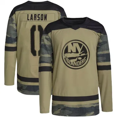 Camo Youth Joey Larson Authentic New York Islanders Military Appreciation Practice Jersey