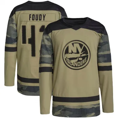 Camo Youth Liam Foudy Authentic New York Islanders Military Appreciation Practice Jersey