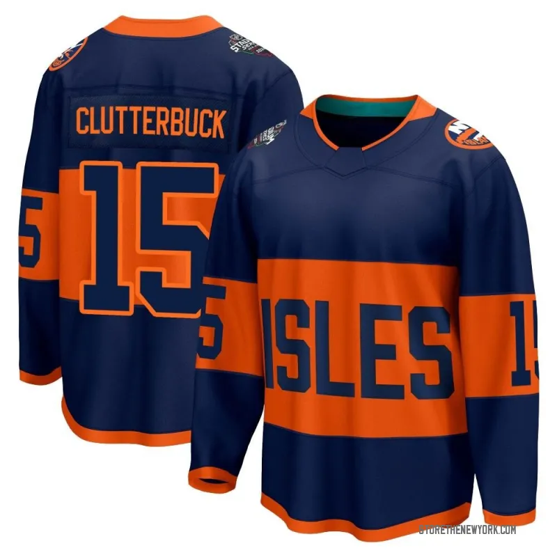 Navy Men's Cal Clutterbuck Breakaway New York Islanders 2024 Stadium Series Jersey