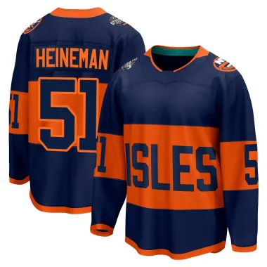 Navy Men's Emil Heineman Breakaway New York Islanders 2024 Stadium Series Jersey
