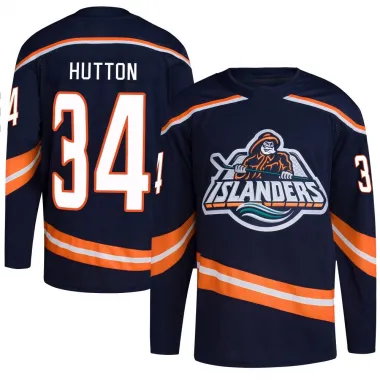 Navy Men's Grant Hutton Authentic New York Islanders Reverse Retro 2.0 Jersey