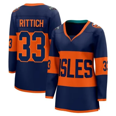 Navy Women's David Rittich Breakaway New York Islanders 2024 Stadium Series Jersey