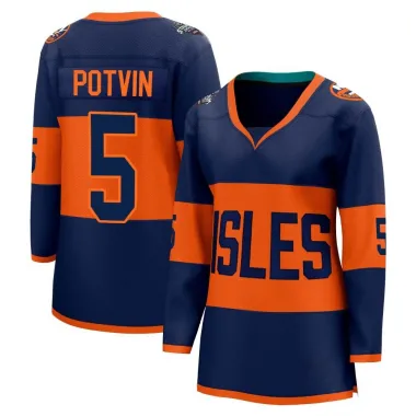 Navy Women's Denis Potvin Breakaway New York Islanders 2024 Stadium Series Jersey