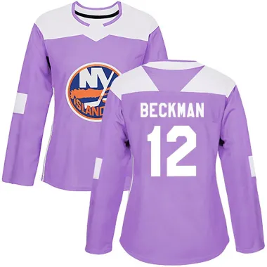 Purple Women's Adam Beckman Authentic New York Islanders Fights Cancer Practice Jersey