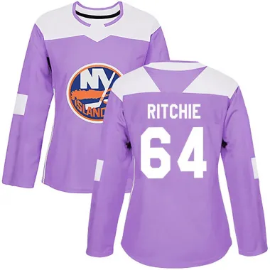 Purple Women's Calum Ritchie Authentic New York Islanders Fights Cancer Practice Jersey