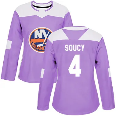 Purple Women's Carson Soucy Authentic New York Islanders Fights Cancer Practice Jersey