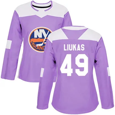Purple Women's Eetu Liukas Authentic New York Islanders Fights Cancer Practice Jersey