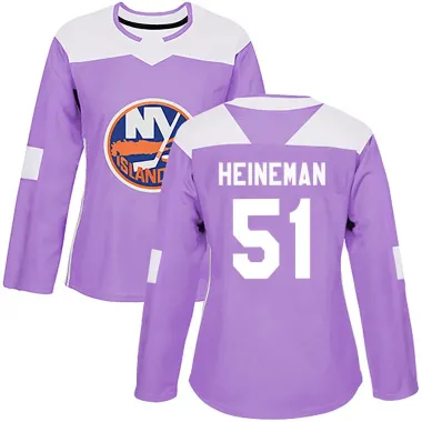 Purple Women's Emil Heineman Authentic New York Islanders Fights Cancer Practice Jersey
