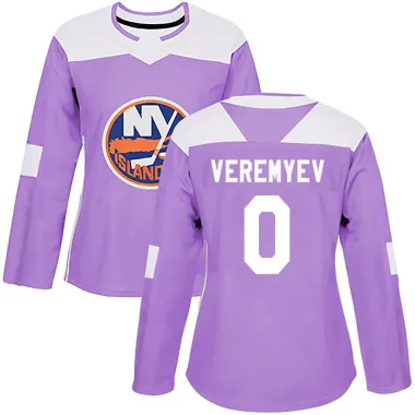 Purple Women's Gleb Veremyev Authentic New York Islanders Fights Cancer Practice Jersey