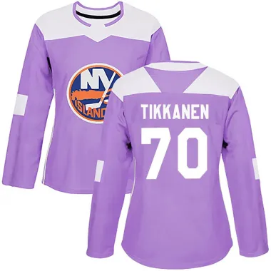 Purple Women's Henrik Tikkanen Authentic New York Islanders Fights Cancer Practice Jersey