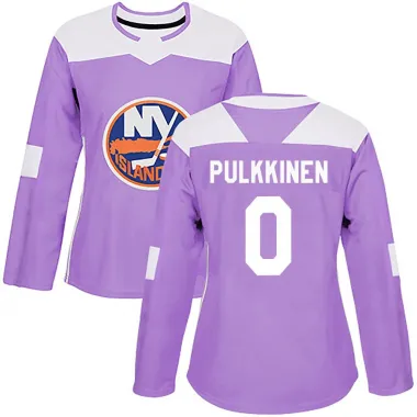 Purple Women's Jesse Pulkkinen Authentic New York Islanders Fights Cancer Practice Jersey