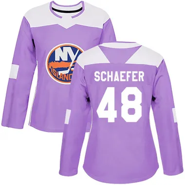 Purple Women's Matthew Schaefer Authentic New York Islanders Fights Cancer Practice Jersey