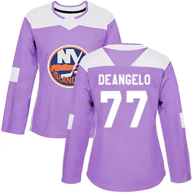 Purple Women's Tony DeAngelo Authentic New York Islanders Fights Cancer Practice Jersey