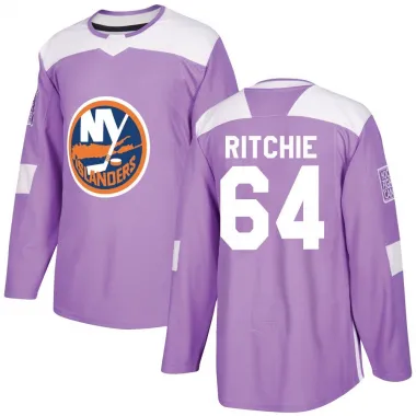 Purple Youth Calum Ritchie Authentic New York Islanders Fights Cancer Practice Jersey