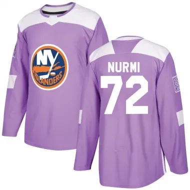 Purple Youth Jesse Nurmi Authentic New York Islanders Fights Cancer Practice Jersey