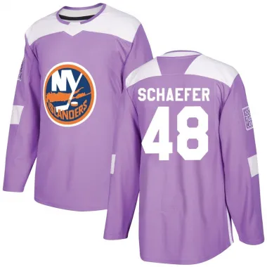 Purple Youth Matthew Schaefer Authentic New York Islanders Fights Cancer Practice Jersey