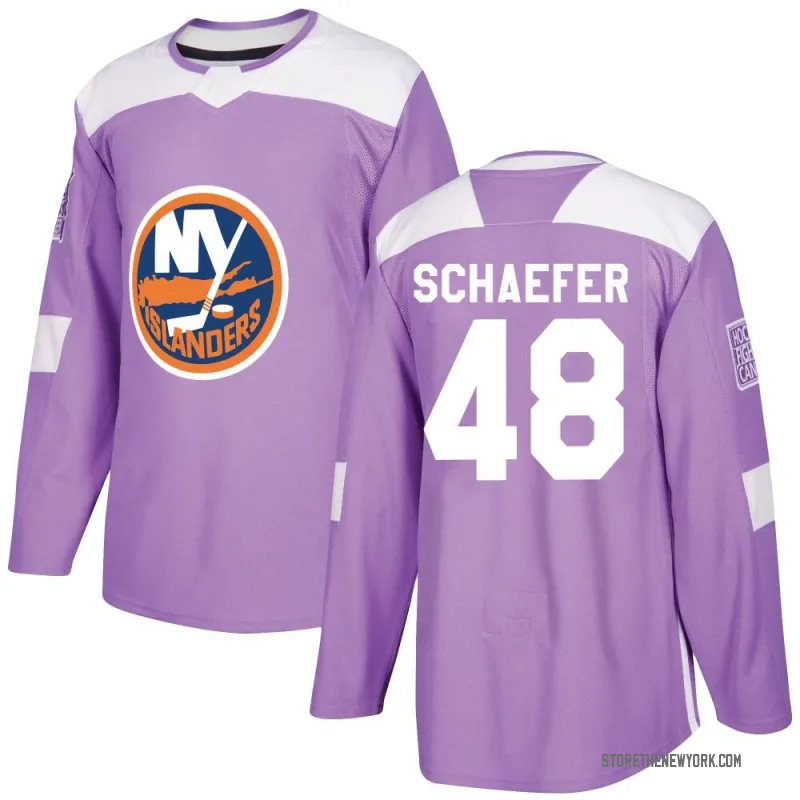Purple Youth Matthew Schaefer Authentic New York Islanders Fights Cancer Practice Jersey