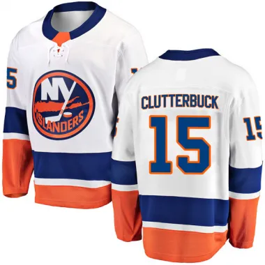 White Men's Cal Clutterbuck Breakaway New York Islanders Away Jersey