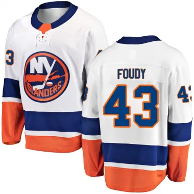 White Men's Liam Foudy Breakaway New York Islanders Away Jersey