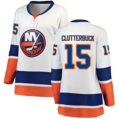 White Women's Cal Clutterbuck Breakaway New York Islanders Away Jersey