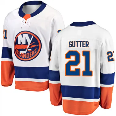 White Youth Brent Sutter Breakaway New York Islanders Away Jersey
