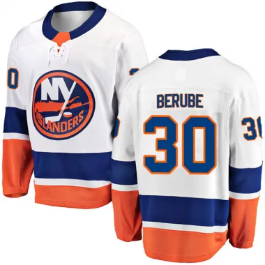 White Youth Jean-Francois Berube Breakaway New York Islanders Away Jersey