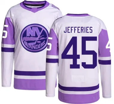 Men's Alex Jefferies Authentic New York Islanders Hockey Fights Cancer Jersey