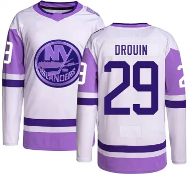 Men's Jonathan Drouin Authentic New York Islanders Hockey Fights Cancer Jersey