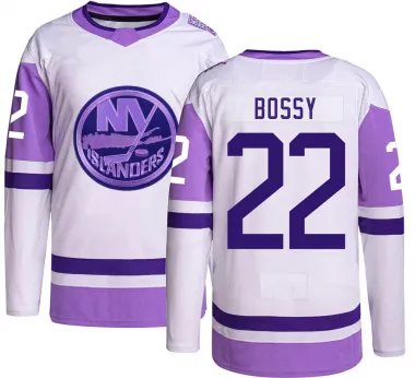 Men's Mike Bossy Authentic New York Islanders Hockey Fights Cancer Jersey