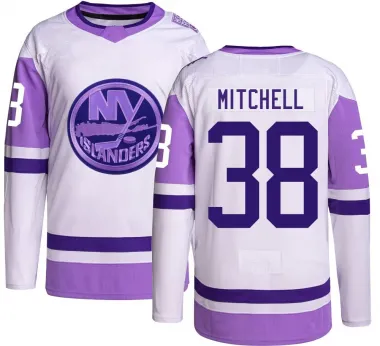 Men's Travis Mitchell Authentic New York Islanders Hockey Fights Cancer Jersey