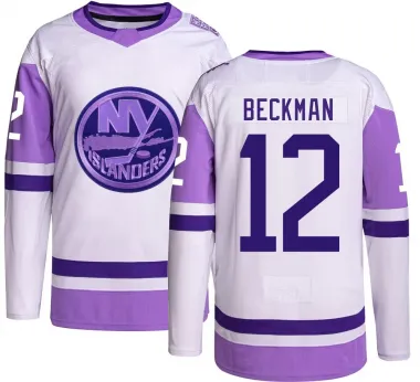 Youth Adam Beckman Authentic New York Islanders Hockey Fights Cancer Jersey