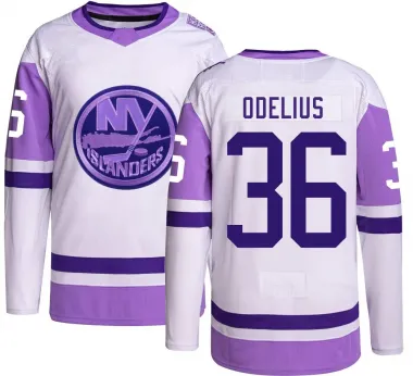 Youth Calle Odelius Authentic New York Islanders Hockey Fights Cancer Jersey
