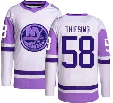 Youth Camden Thiesing Authentic New York Islanders Hockey Fights Cancer Jersey