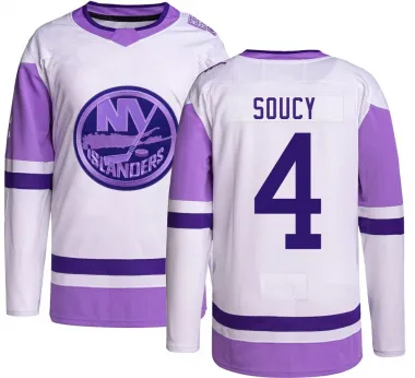 Youth Carson Soucy Authentic New York Islanders Hockey Fights Cancer Jersey