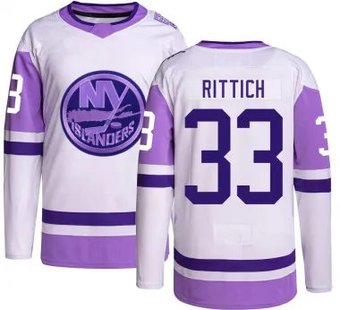 Youth David Rittich Authentic New York Islanders Hockey Fights Cancer Jersey