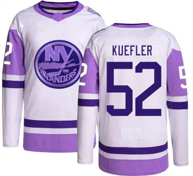 Youth Daylan Kuefler Authentic New York Islanders Hockey Fights Cancer Jersey