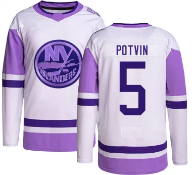 Youth Denis Potvin Authentic New York Islanders Hockey Fights Cancer Jersey