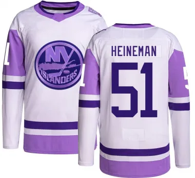 Youth Emil Heineman Authentic New York Islanders Hockey Fights Cancer Jersey