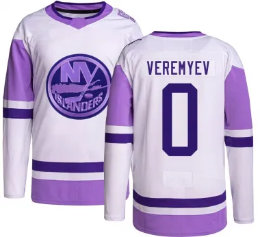 Youth Gleb Veremyev Authentic New York Islanders Hockey Fights Cancer Jersey