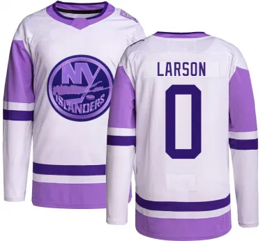 Youth Joey Larson Authentic New York Islanders Hockey Fights Cancer Jersey