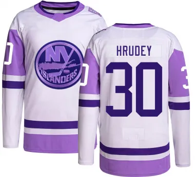 Youth Kelly Hrudey Authentic New York Islanders Hockey Fights Cancer Jersey