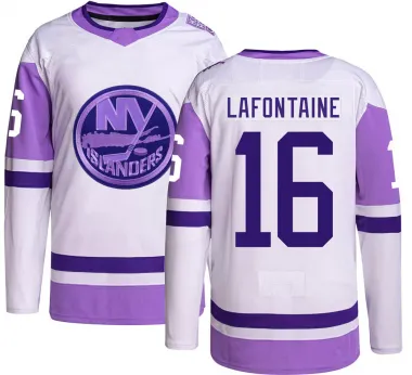 Youth Pat LaFontaine Authentic New York Islanders Hockey Fights Cancer Jersey