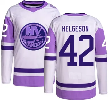Youth Seth Helgeson Authentic New York Islanders Hockey Fights Cancer Jersey