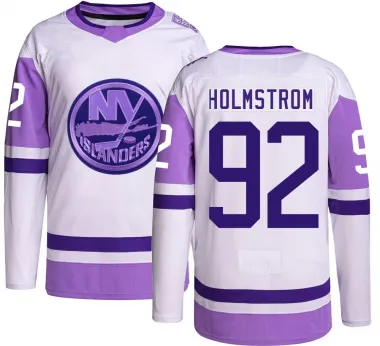 Youth Simon Holmstrom Authentic New York Islanders Hockey Fights Cancer Jersey