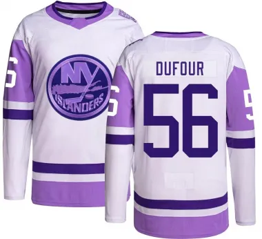 Youth William Dufour Authentic New York Islanders Hockey Fights Cancer Jersey